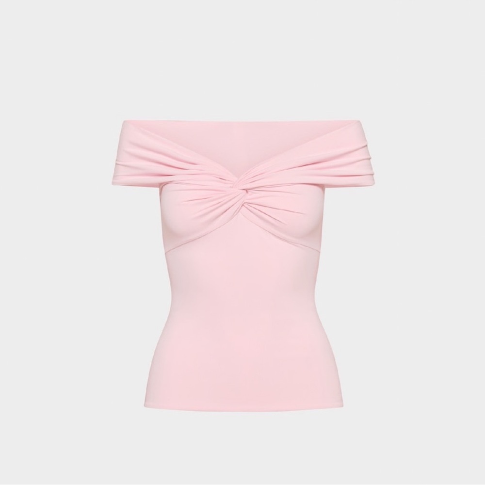NWT ARITZIA Villa Pink Original Contour Twist Off-shoulder Top